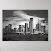 Poster Miami Skyline Charbon (Devant)