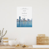 Poster Miami Skyline Wedding Welcome Sign (Cuisine)