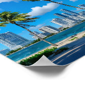 Poster Miami South Beach Floride Aquarelle (Coin)