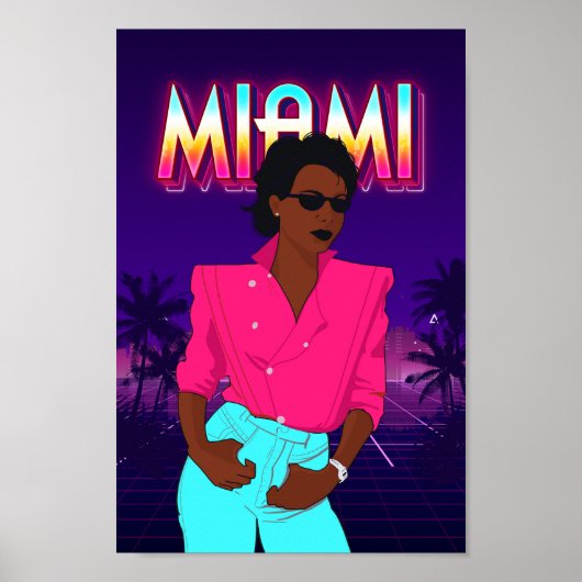 Poster Miami style rétro des années 80 (Devant)