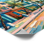 Poster Miami's Ocean Drive Art in Van Gogh's Style Travel (Coin)