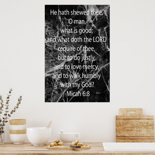 Poster Micah 6:8 (Cuisine)