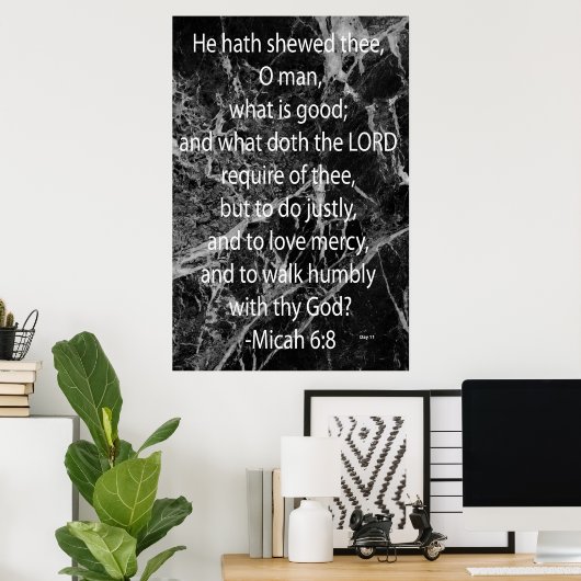 Poster Micah 6:8 (Bureau à domicile)