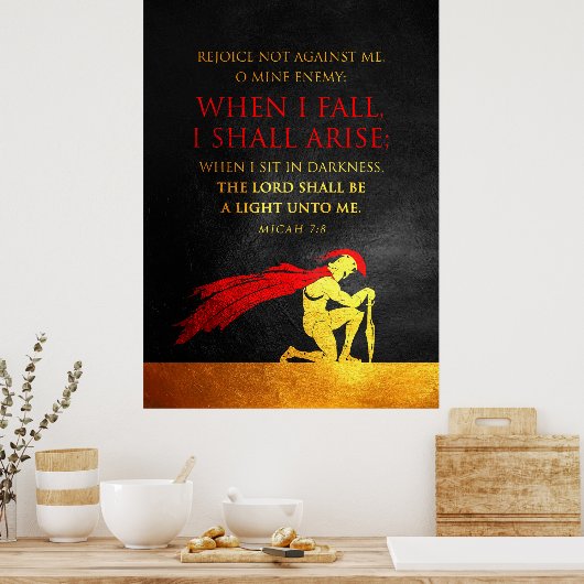 Poster Micah 7:8 Verset de la Bible (Cuisine)