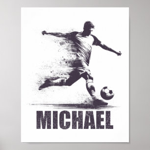 Poster Michael Football Garçons Personnalisé Prénom Micha