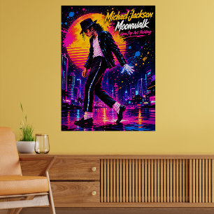 Poster Michael Jackson Moonwalk Roi de la Pop Rétro Homma