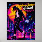 Poster Michael Jackson Moonwalk Roi de la Pop Rétro Homma (Devant)