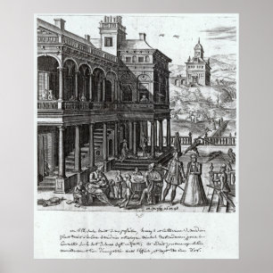 Poster Michel de Nostradame étant consulté