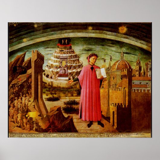 Poster Michelinos Fresco Dante et la Comédie Devine (Devant)