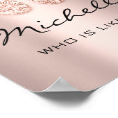 Poster Michelle Nom Signification Nouveau bébé pieds Rose (Coin)