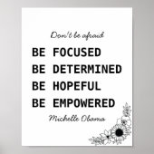 Poster Michelle Obama cite l'art féministe sans avoir peu (Devant)