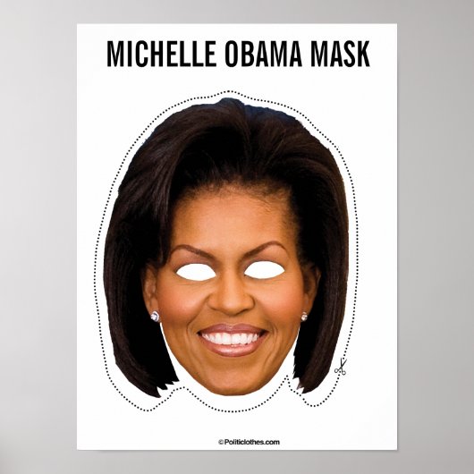 Poster Michelle Obama Mask Cutout (Devant)