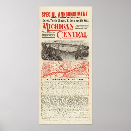 Poster Michigan Central Railroad (Devant)