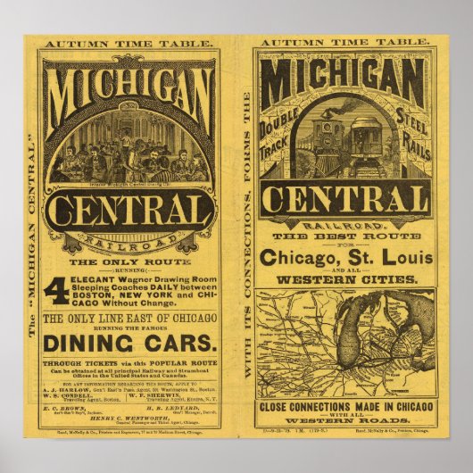 Poster Michigan Central Railroad (Devant)