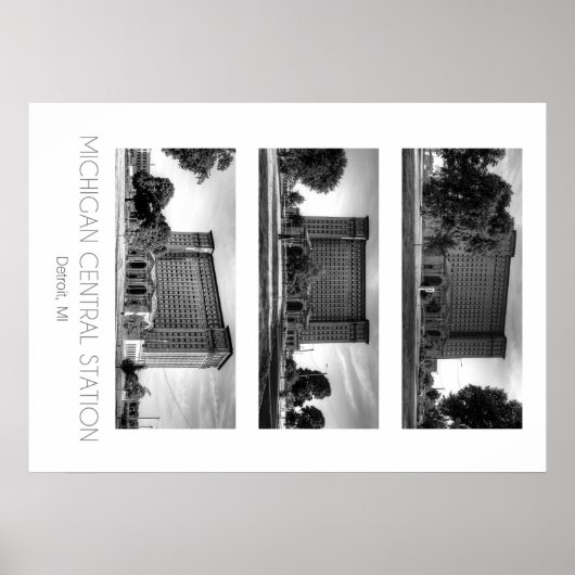 Poster Michigan Central Train Station (Devant)