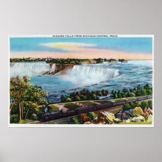 Poster Michigan Central Train Vue des chutes Niagara (Devant)