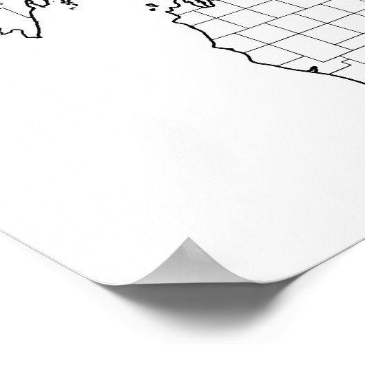 Poster Michigan Counties Blank Plan (Coin)