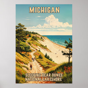 Poster Michigan Dunes d'ours couchage National Lakeshore 