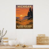 Poster Michigan Dunes d'ours couchage National Lakeshore (Cuisine)