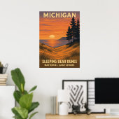 Poster Michigan Dunes d'ours couchage National Lakeshore (Bureau à domicile)