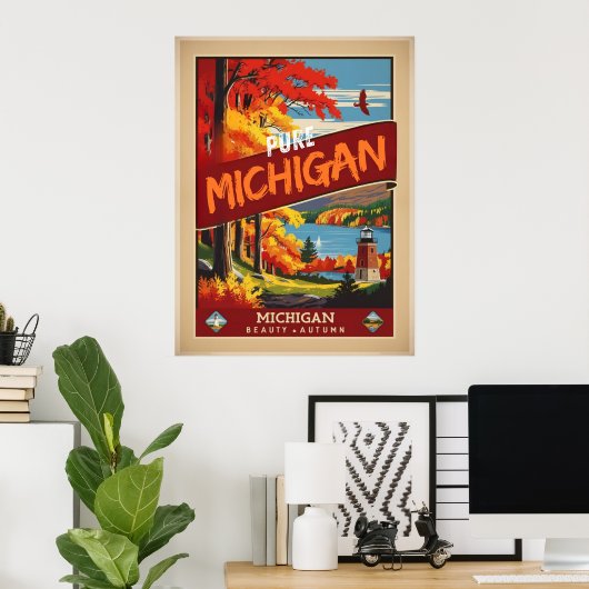 Poster Michigan en Splendor d'automne (Bureau à domicile)