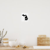 Poster Michigan Home Sweet Home Black Silhouette (Cuisine)