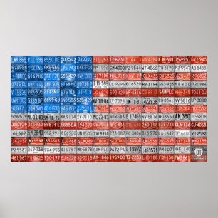 Poster Michigan License Plate Drapeau Art Imprimer deux