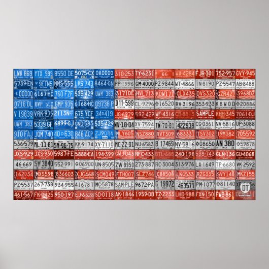 Poster Michigan License Plate Drapeau Art Imprimer deux (Devant)