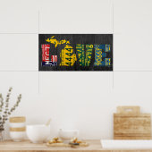 Poster Michigan Love Recyclé License Plate Art Map (Cuisine)