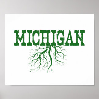 Poster Michigan Roots Green Word Art