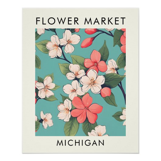 Poster Michigan State Apple Blossom Market (Devant)
