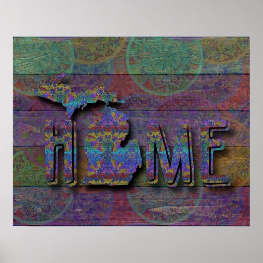 Poster Michigan | Style Boho (Devant)