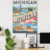 Poster Michigan Up North : Wilderness and Wonder (Bureau à domicile)