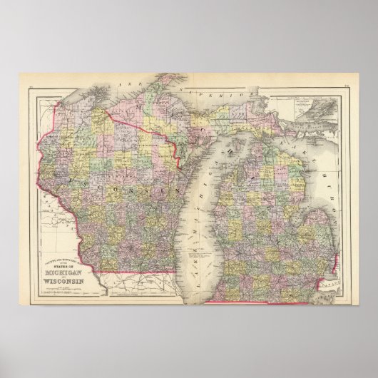 Poster Michigan, Wisconsin (Devant)