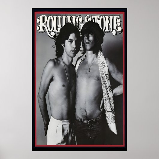 Poster Mick Jagger Kieth Richards 1975 Rolling Stone (Devant)