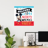 Poster Mickey Mouse Fun Birthday Customizable Party sign (Bureau à domicile)