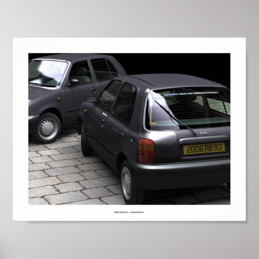 Poster MICRA CAR ÉTUDE 1 Computer Art (Devant)
