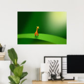 Poster Micro Animaux - Giraffe (Bureau à domicile)