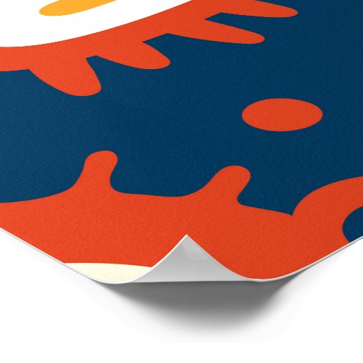 Poster Microorganismes Bleu foncé : Motif de biologie (Coin)