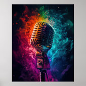 Poster Microphone aux couleurs éclatantes (Devant)