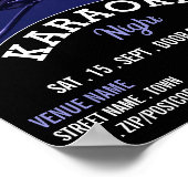 Poster Microphone Bleu, Karaoke Evénement Publicité (Coin)