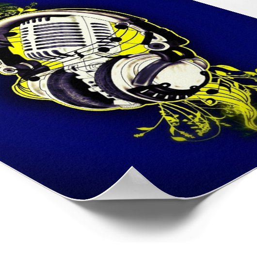 Poster Microphone et casque (Coin)
