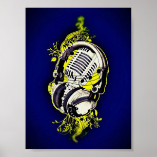 Poster Microphone et casque
