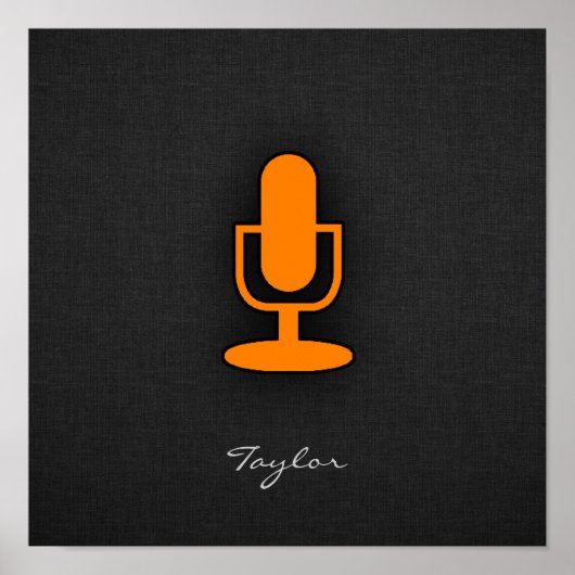 Poster Microphone orange (Devant)