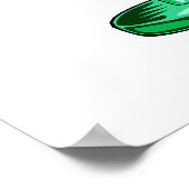 Poster Microphone petit socle bleu et vert graphique (Coin)