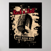 Poster Microphone Rock-n-Roll - rouge (Devant)