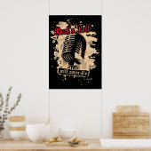 Poster Microphone Rock-n-Roll - rouge (Cuisine)