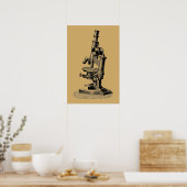 Poster Microscope Antique 1892 "Steampunk" Art (Cuisine)