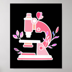 Poster Microscope floral de science de laboratoire biolog
