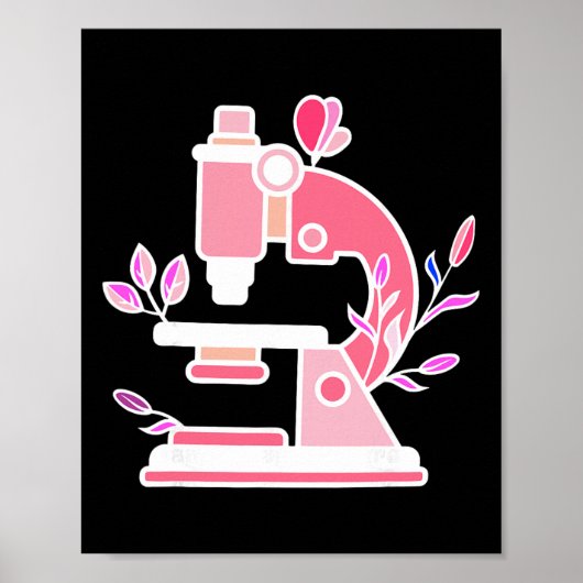 Poster Microscope floral de science de laboratoire biolog (Devant)